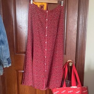 Max Studio Red Floral Maxi Skirt